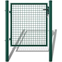 Los mejores  - Amagabeli Puerta de Verja Mallada para Jardín Traje de puertas batientes recubiertas de PE galvanizado Patio o terraza…